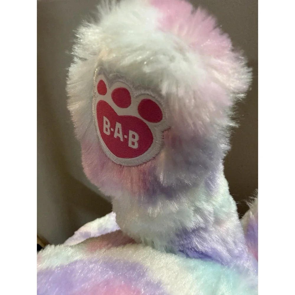 Build A Bear BAB Pastel Swirl Kitty Plush Stuffed Animal Cat Pink Purple White